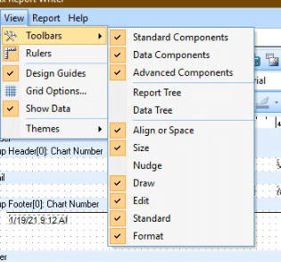 Toolbar settings to enable personalized reporting